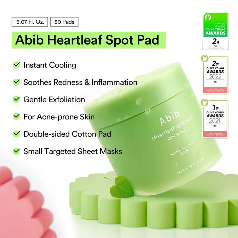 ABIB - Pads - Spot pads Apaisants Heartleaf 80 pièces – 150 ml
